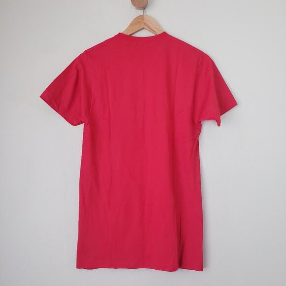 Urban Outfitters Billie Eilish Racer Logo Graphic Red Yellow Band T-Shirt Top - Picture 4 of 6